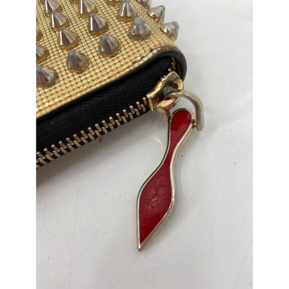 Christian Louboutin Panettone Metallic Gold Spike Stud Continental Long Wallet - Picture 2 of 7